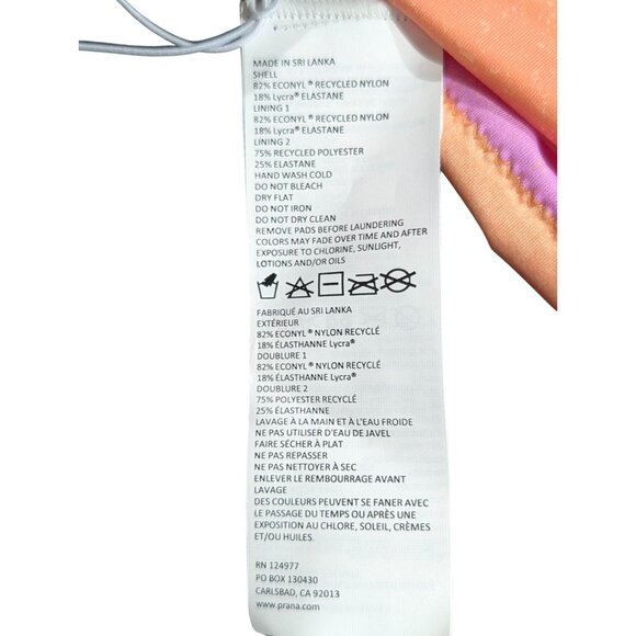 Prana Swim Bikini Top Womens Large Quick Dry High Neck Removable Soft Cups NWT - Picture 4 of 4